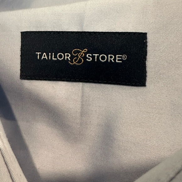 Tailor Store L/S Button Down Dress Shirts Slim Fit Royale Light Blue Size Custom - Picture 5 of 8